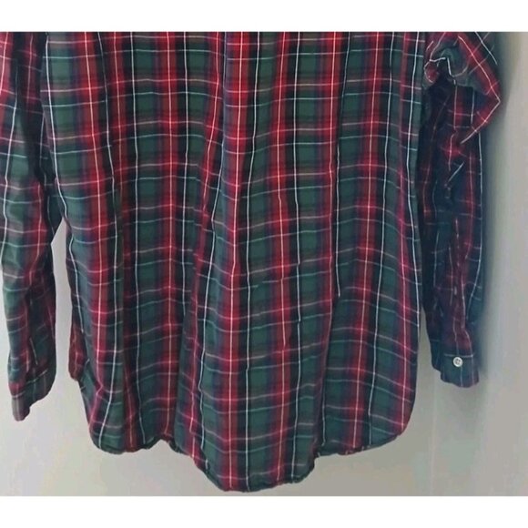 Ralph Lauren Blake Button Down Shirt Size Large Red Green Plaid Holiday Academia - Picture 8 of 9